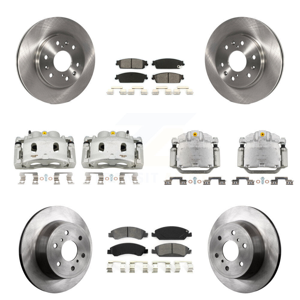 Front Rear Brake Caliper Rotors Semi-Metallic Pad Kit (10Pc) For Chevrolet GMC Sierra XL KC8-101206S