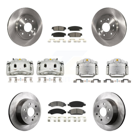 Front Rear Brake Caliper Rotors Semi-Metallic Pad Kit (10Pc) For Chevrolet GMC Sierra XL KC8-101206S