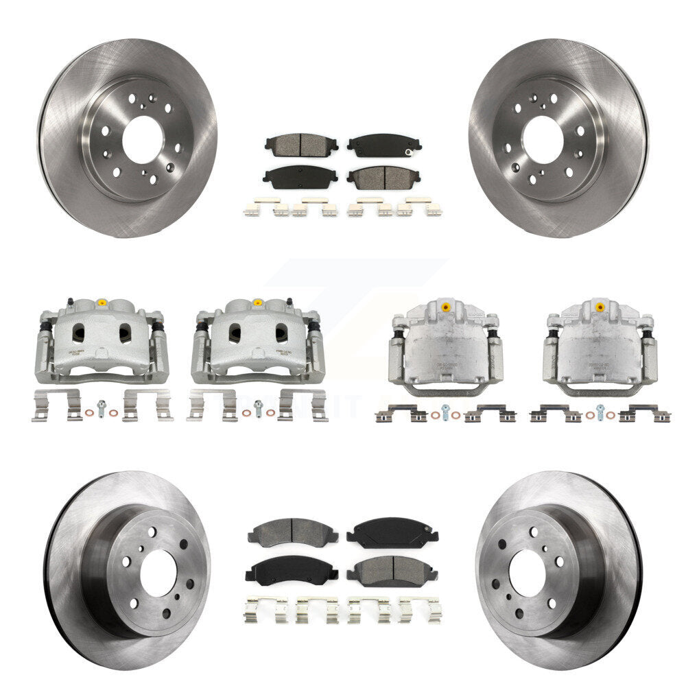 Front Rear Brake Caliper Rotor Semi-Metallic Pad Kit (10Pc) For Chevrolet Silverado 1500 KC8-101207S