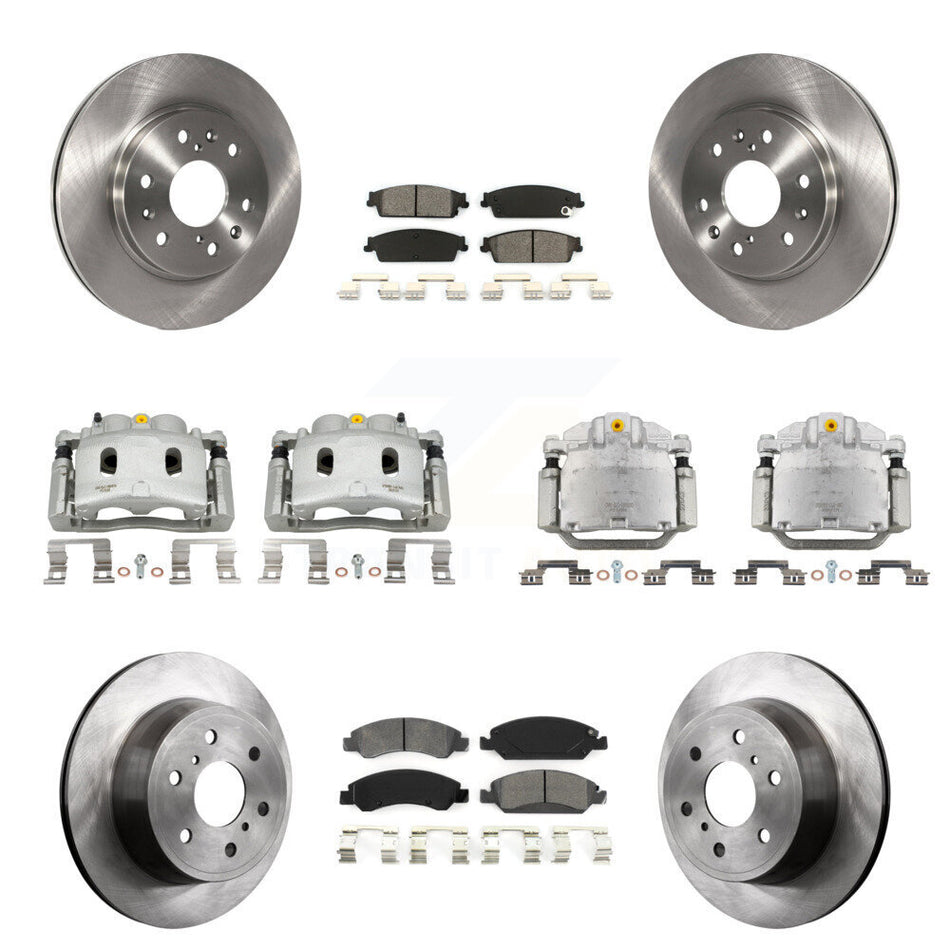 Front Rear Brake Caliper Rotor Semi-Metallic Pad Kit (10Pc) For Chevrolet Silverado 1500 KC8-101207S