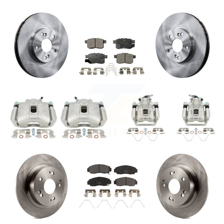 Front Rear Disc Brake Caliper Rotors & Ceramic Pad Kit (10Pc) For Honda Accord Acura TSX KC8-101207T