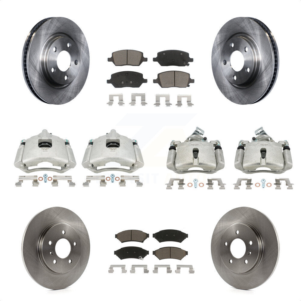 Front Rear Disc Brake Caliper Rotors And Ceramic Pads Kit (10Pc) For 2005 Chevrolet Uplander Pontiac Montana Buick Terraza Saturn Relay KC8-101208C by Transit Auto