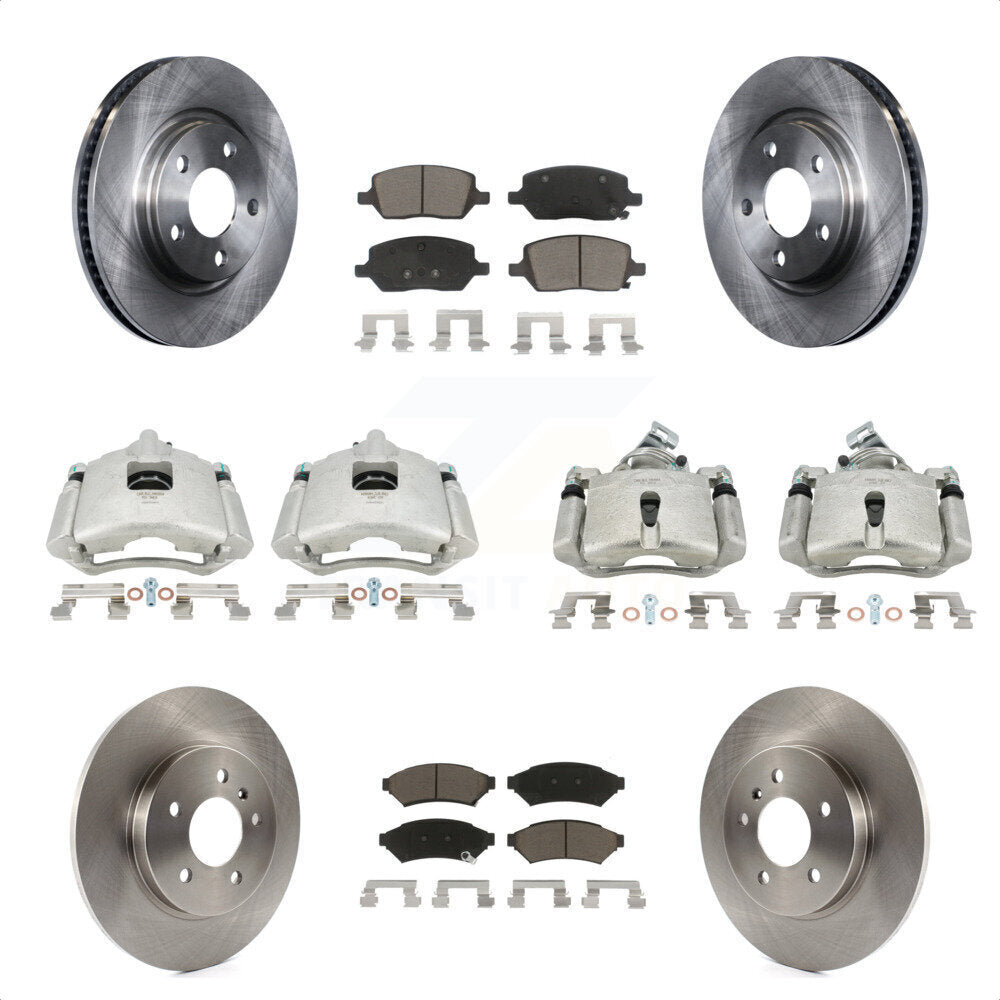 Front Rear Disc Brake Caliper Rotors And Ceramic Pads Kit (10Pc) For 2005 Chevrolet Uplander Buick Terraza Saturn Relay FWD KC8-101209C by Transit Auto