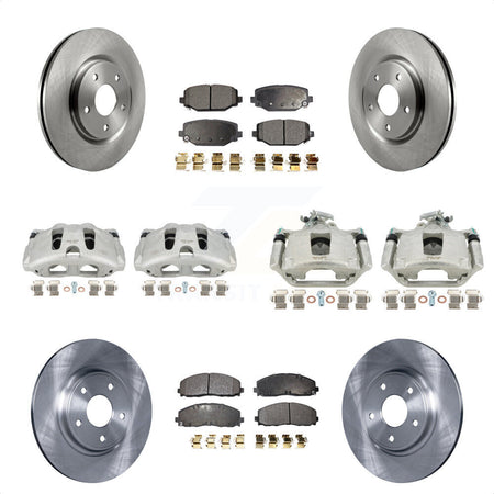 Front Rear Disc Brake Caliper Rotors And Semi-Metallic Pads Kit (10Pc) For Dodge Grand Caravan KC8-101209P by Transit Auto