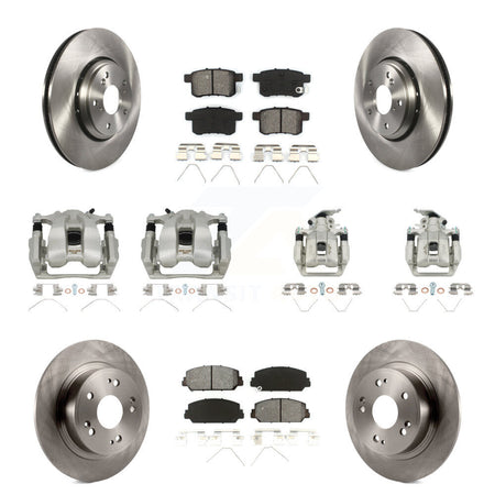 Front Rear Disc Brake Caliper Rotors And Semi-Metallic Pads Kit (10Pc) For Honda Accord KC8-101209S