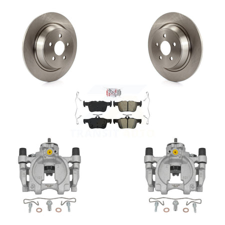 Rear Brake Caliper Rotor & Semi-Metallic Pad Kit For Ford Fusion Lincoln MKZ Continental KC8-101210N