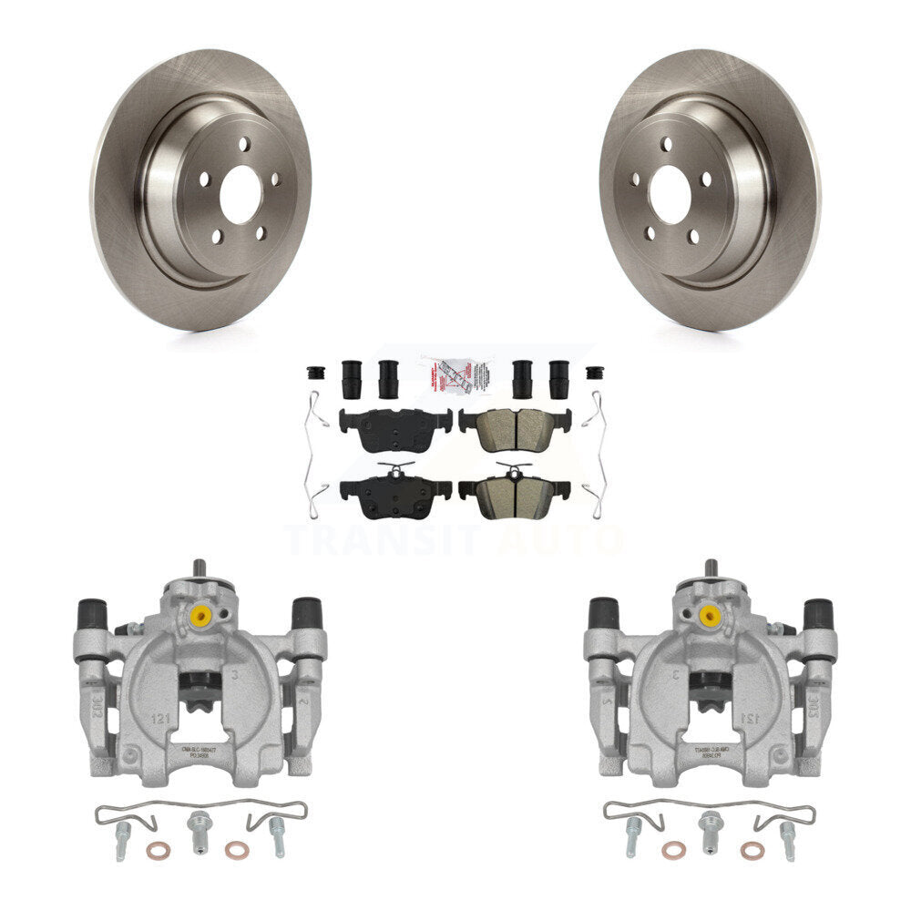 Rear Brake Caliper Rotor & Semi-Metallic Pad Kit For Ford Fusion Lincoln MKZ Continental KC8-101211N