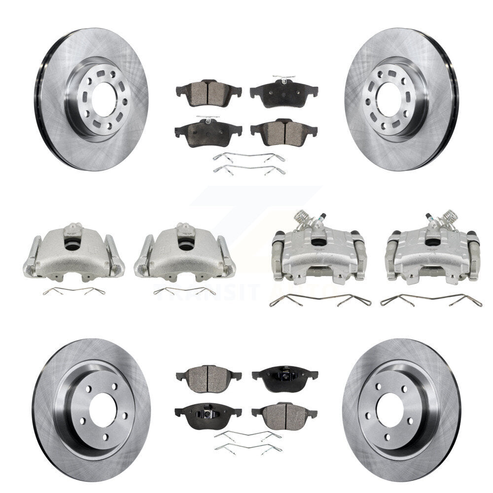 Front Rear Disc Brake Caliper Rotors And Semi-Metallic Pads Kit (10Pc) For Mazda 5 KC8-101211P