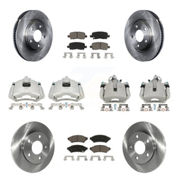 Front Rear Disc Brake Caliper Rotors And Ceramic Pads Kit (10Pc) For Pontiac Grand Prix Buick LaCrosse Allure KC8-101212C