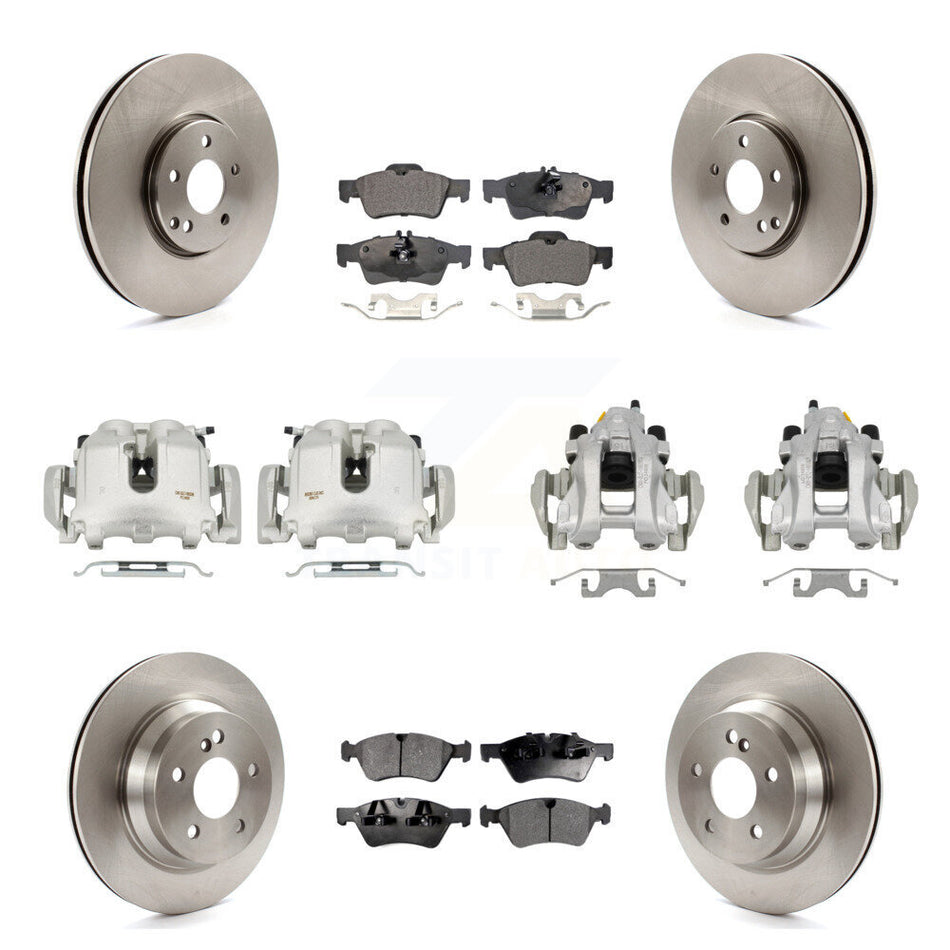 Front Rear Brake Caliper Rotor & Semi-Metallic Pad Kit (10Pc) For Mercedes-Benz E550 AWD KC8-101212P