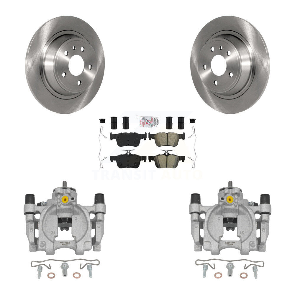 Rear Disc Brake Caliper Rotors And Semi-Metallic Pads Kit For Ford Fusion Lincoln MKZ KC8-101214N