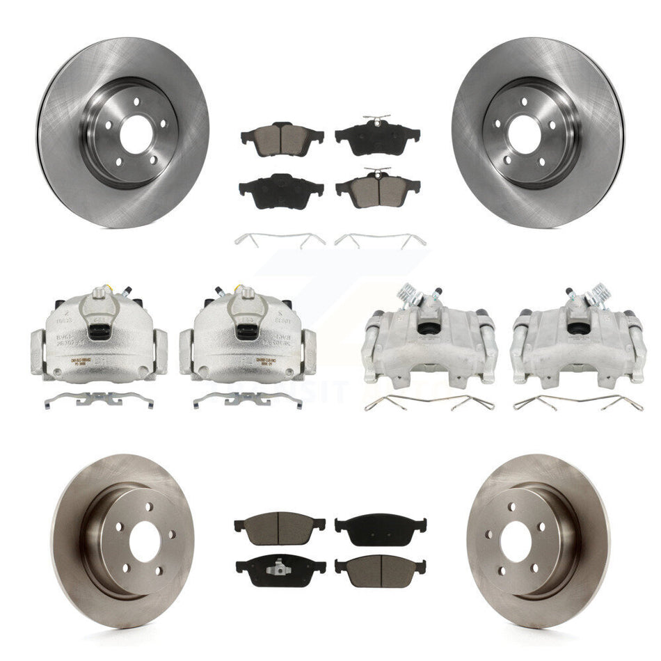 Front Rear Disc Brake Caliper Rotors And Ceramic Pads Kit (10Pc) For Ford Escape KC8-101215C