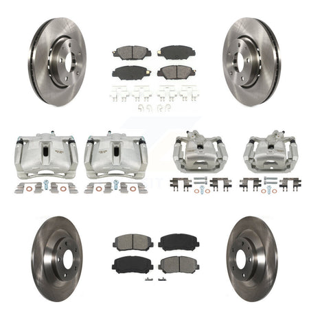 Front Rear Disc Brake Caliper Rotors And Semi-Metallic Pads Kit (10Pc) For Mazda CX-5 KC8-101215S