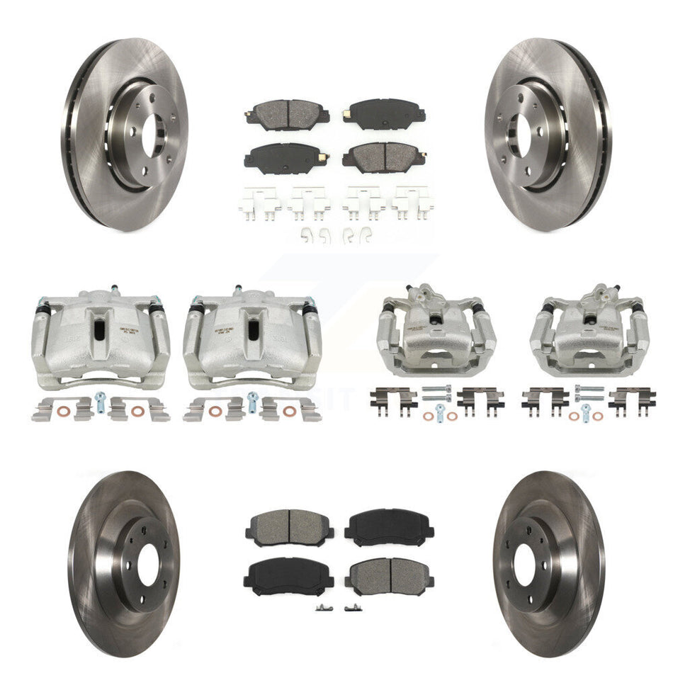 Front Rear Disc Brake Caliper Rotors And Semi-Metallic Pads Kit (10Pc) For Mazda CX-5 KC8-101215S