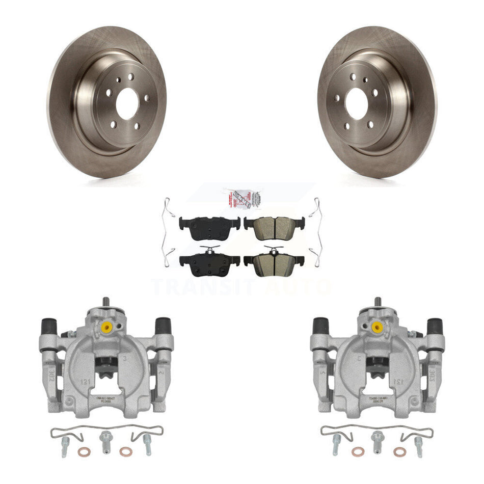 Rear Disc Brake Caliper Rotors And Semi-Metallic Pads Kit For Lincoln Continental KC8-101216N