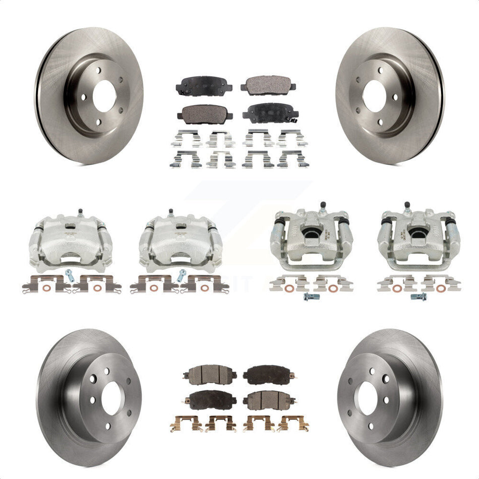 Front Rear Disc Brake Caliper Rotors And Semi-Metallic Pads Kit (10Pc) For Nissan Altima KC8-101217P by Transit Auto