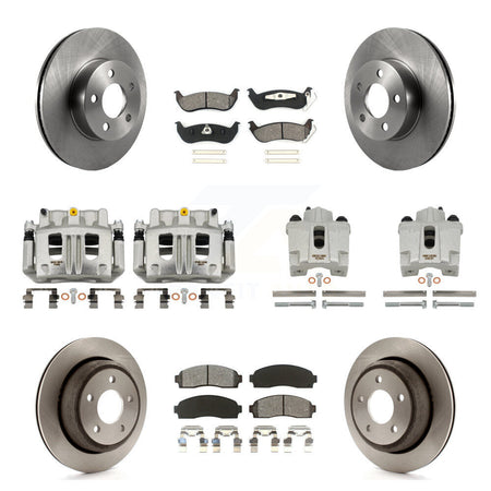 Front Rear Brake Caliper Rotors & Semi-Metallic Pad Kit (10Pc) For 10-11 Ford Ranger 4WD KC8-101217S
