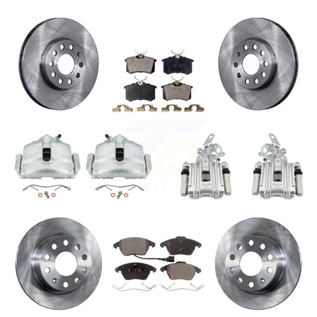 Front Rear Disc Brake Caliper Rotors And Ceramic Pads Kit (10Pc) For Volkswagen Beetle KC8-101217T