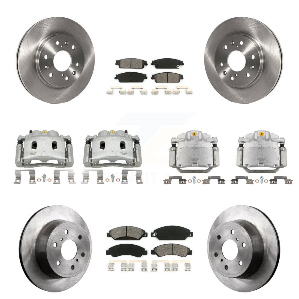 Front Rear Brake Caliper Rotors Semi-Metallic Pad Kit (10Pc) For Chevrolet Avalanche GMC KC8-101218S