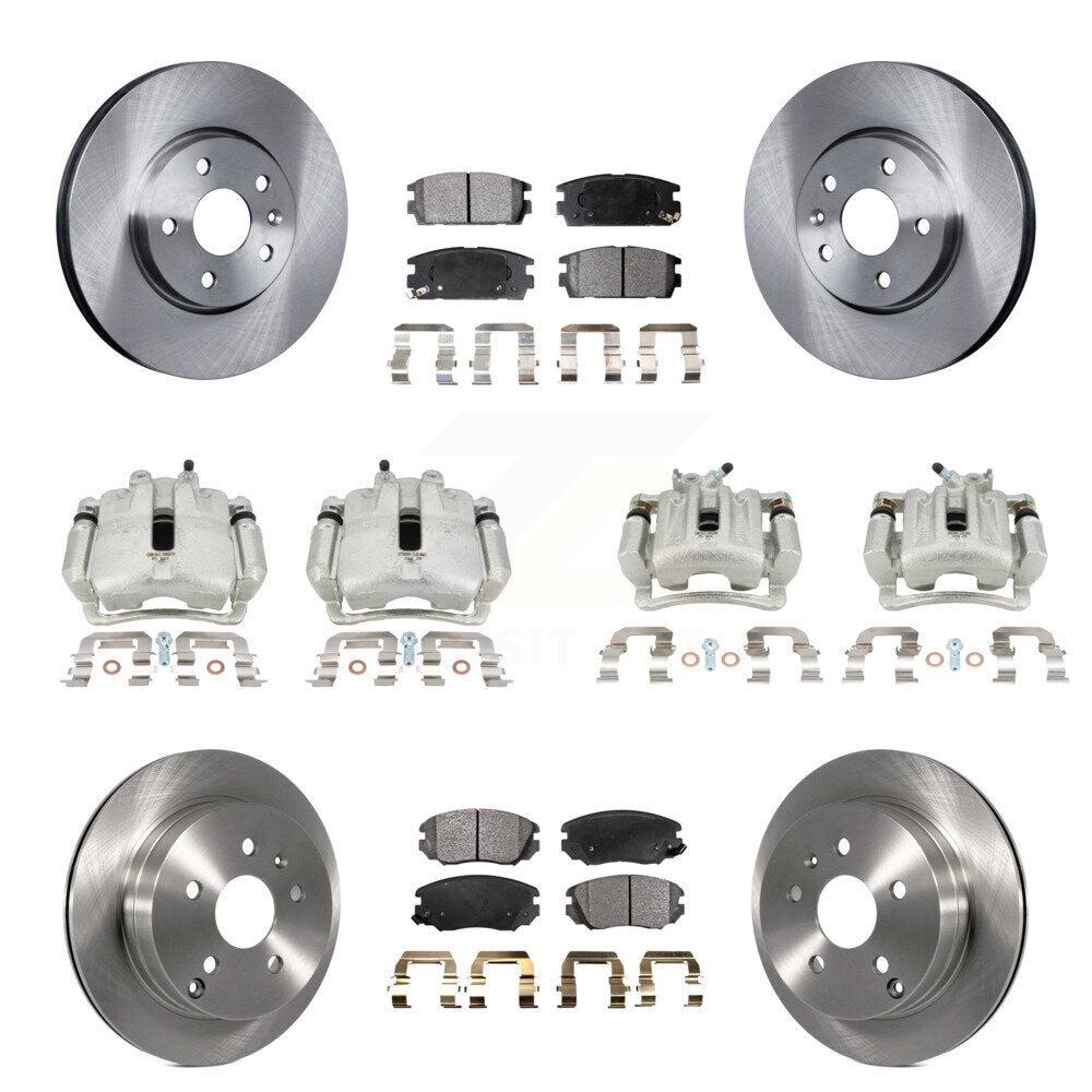Front Rear Brake Caliper Rotors & Semi-Metallic Pad Kit (10Pc) For Chevrolet Equinox GMC KC8-101219P