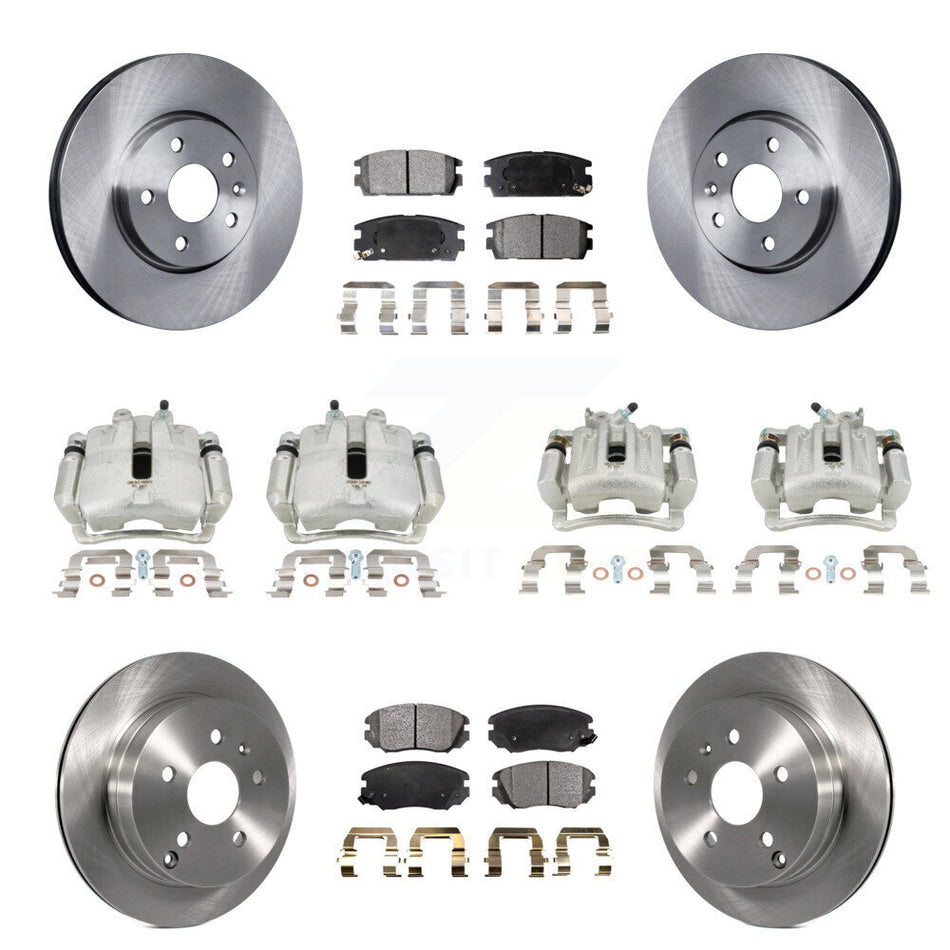 Front Rear Brake Caliper Rotors & Semi-Metallic Pad Kit (10Pc) For Chevrolet Equinox GMC KC8-101219P