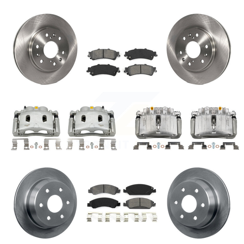 Front Rear Disc Brake Caliper Rotors And Semi-Metallic Pads Kit (10Pc) For KC8-101219S