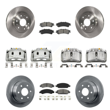 Front Rear Disc Brake Caliper Rotors And Semi-Metallic Pads Kit (10Pc) For KC8-101219S