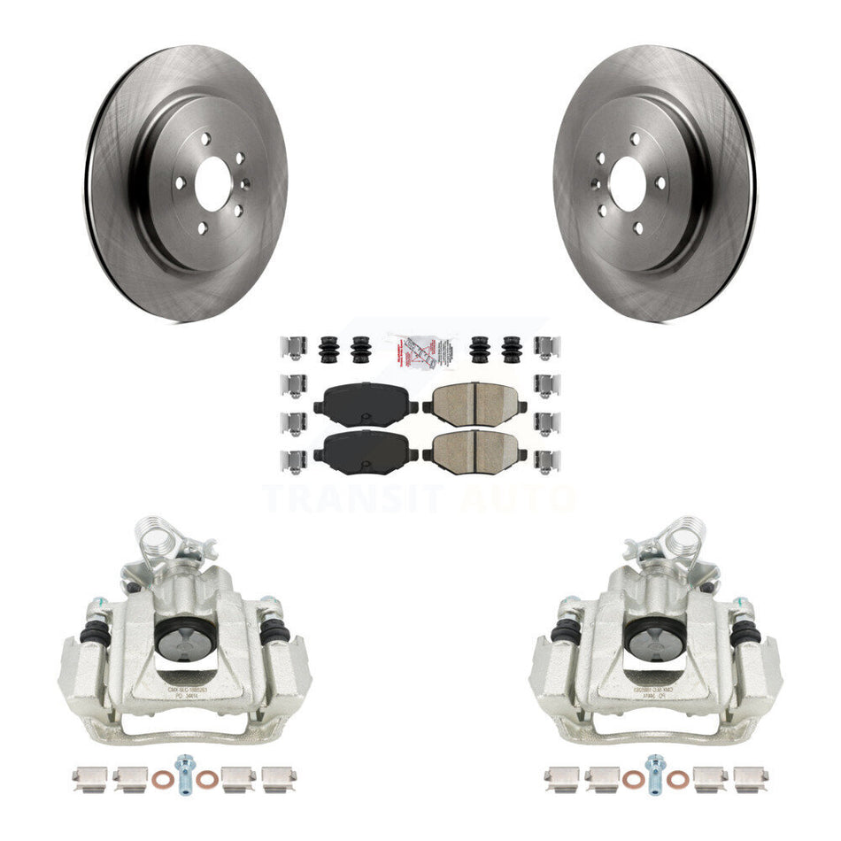 Rear Disc Brake Caliper Rotors And Ceramic Pads Kit For Ford Explorer Flex Lincoln MKS KC8-101220N