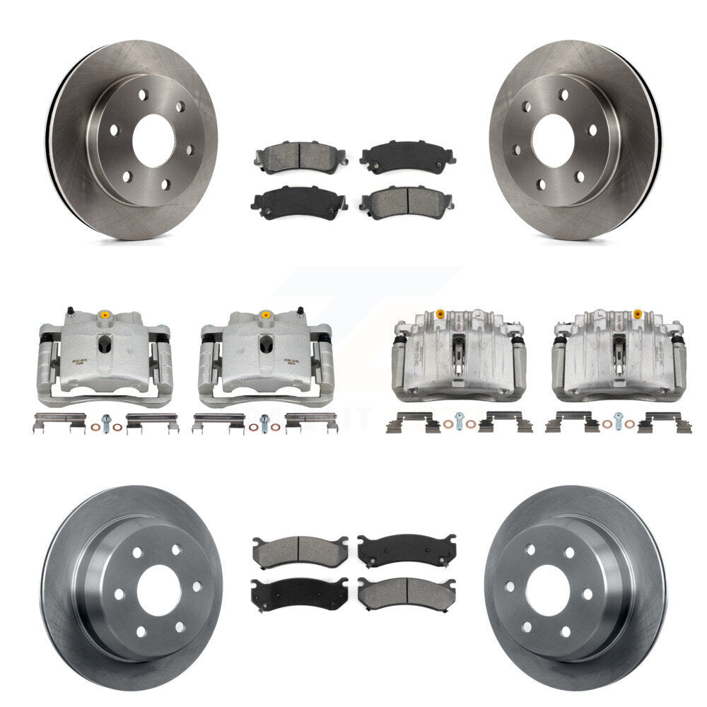 Front Rear Brake Caliper Rotor Semi-Metallic Pad Kit (10Pc) For Chevrolet Silverado 1500 KC8-101220S