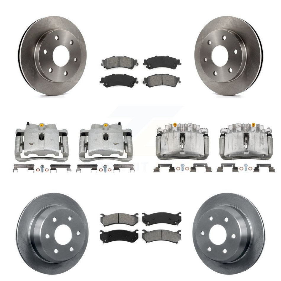 Front Rear Brake Caliper Rotor Semi-Metallic Pad Kit (10Pc) For Chevrolet Silverado 1500 KC8-101220S