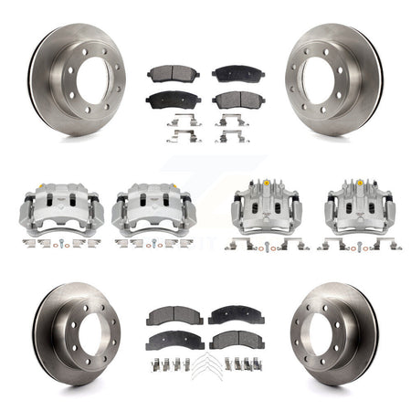 Front Rear Brake Caliper Rotors & Semi-Metallic Pad Kit (10Pc) For Ford F-250 Super Duty KC8-101221P