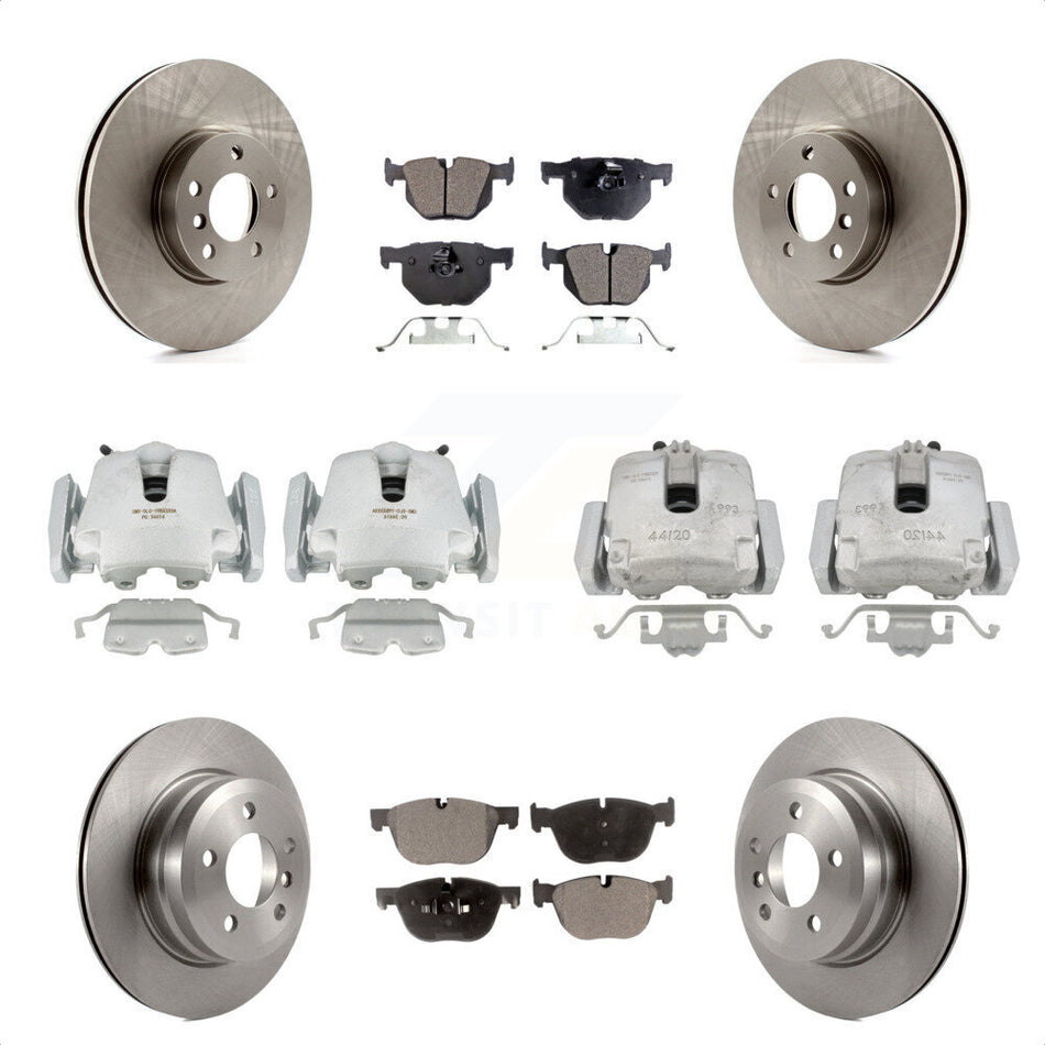 Front Rear Disc Brake Caliper Rotors And Semi-Metallic Pads Kit (10Pc) For BMW X5 X6 KC8-101223P by Transit Auto