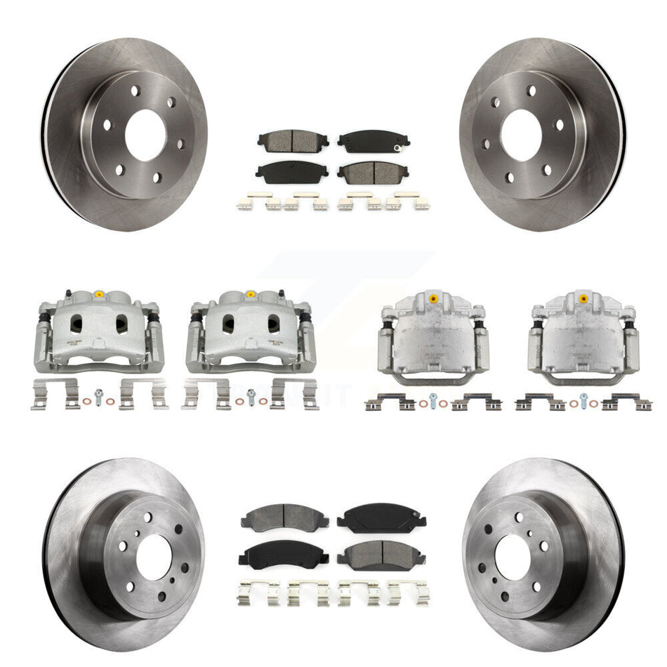 Front Rear Disc Brake Caliper Rotor And Semi-Metallic Pad Kit (10Pc) For GMC Sierra 1500 KC8-101223S