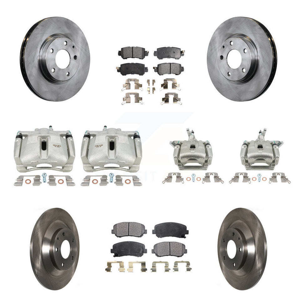 Front Rear Disc Brake Caliper Rotors And Ceramic Pad Kit (10Pc) For 2013-2015 Mazda CX-5 KC8-101223T