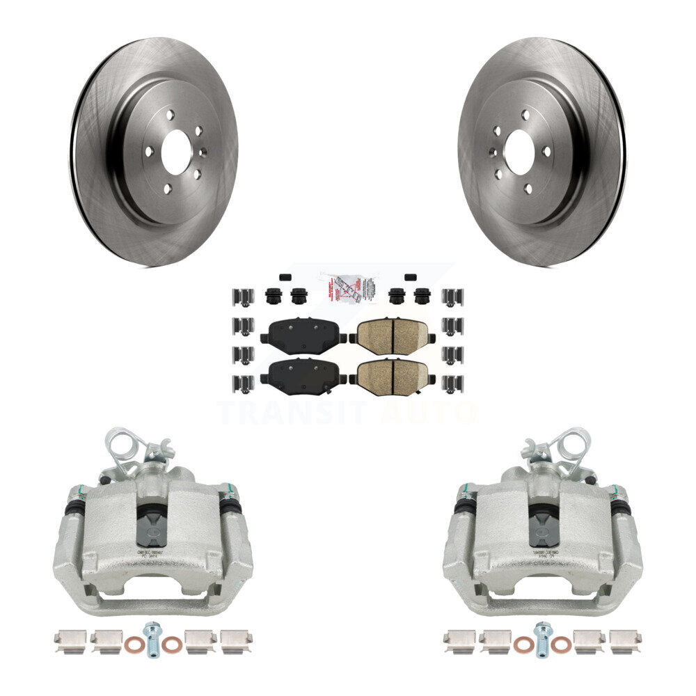 Rear Brake Caliper Rotors Semi-Metallic Pad Kit For Ford Explorer Flex Taurus Police MKS KC8-101224N