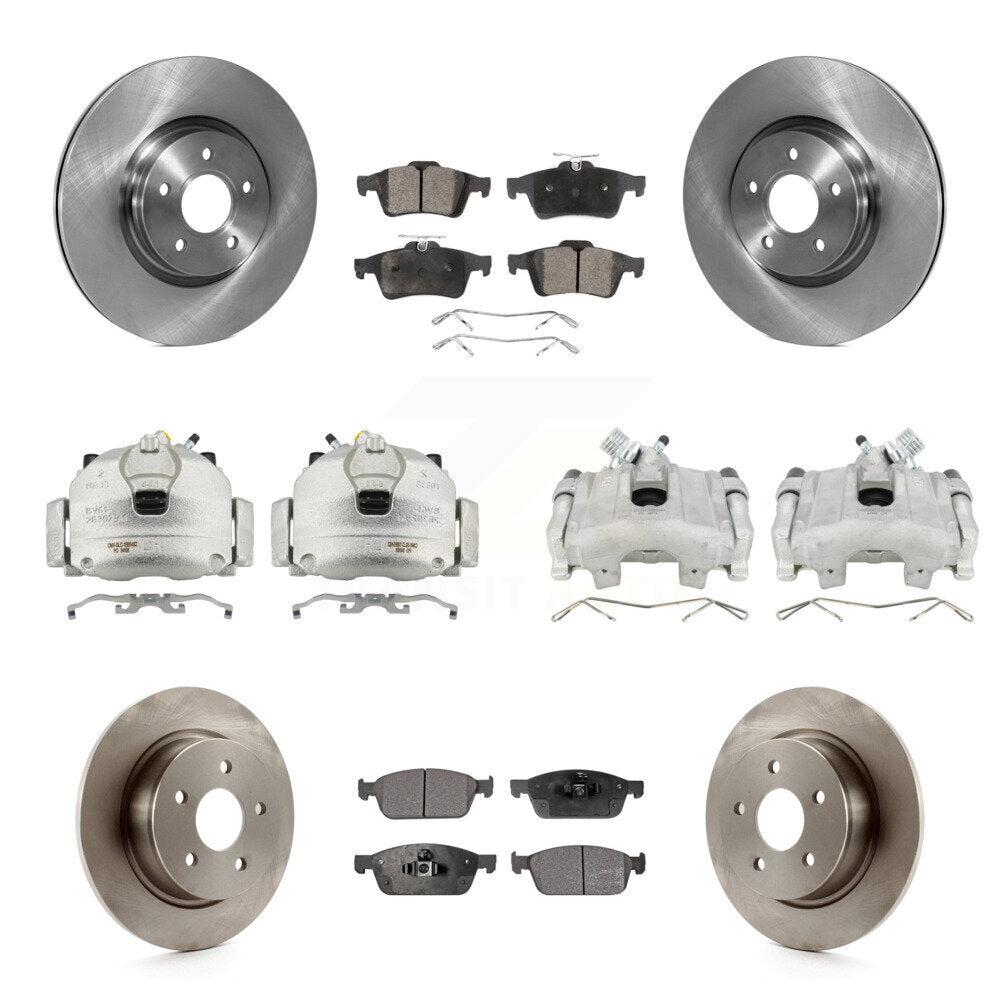 Front Rear Disc Brake Caliper Rotors And Semi-Metallic Pads Kit (10Pc) For Ford Escape KC8-101224P