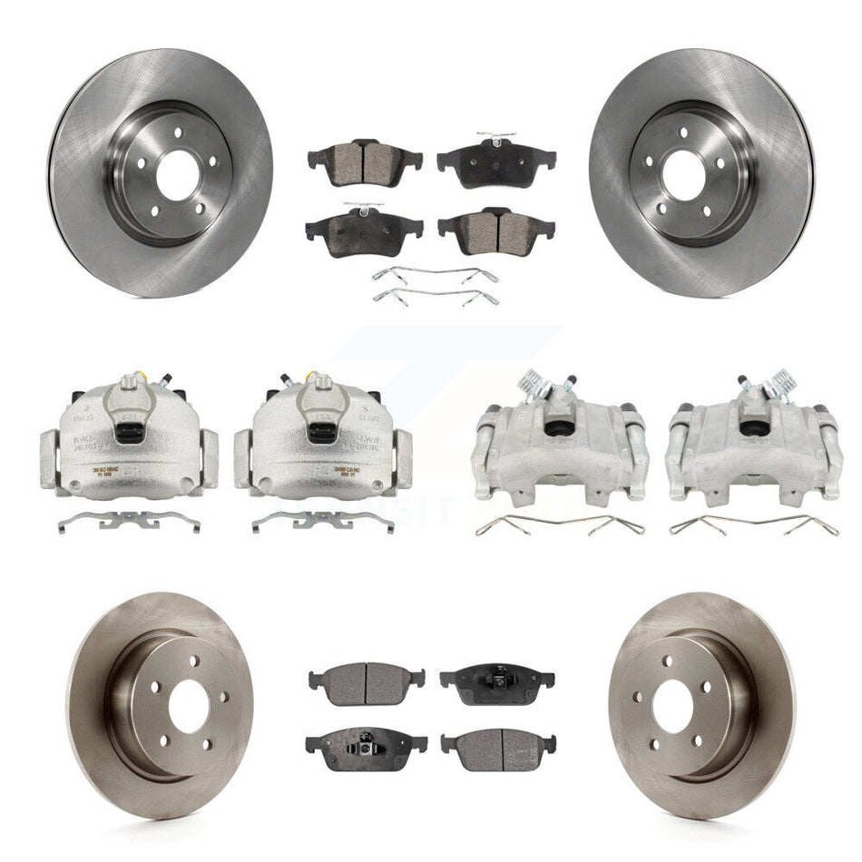 Front Rear Disc Brake Caliper Rotors And Semi-Metallic Pads Kit (10Pc) For Ford Escape KC8-101224P