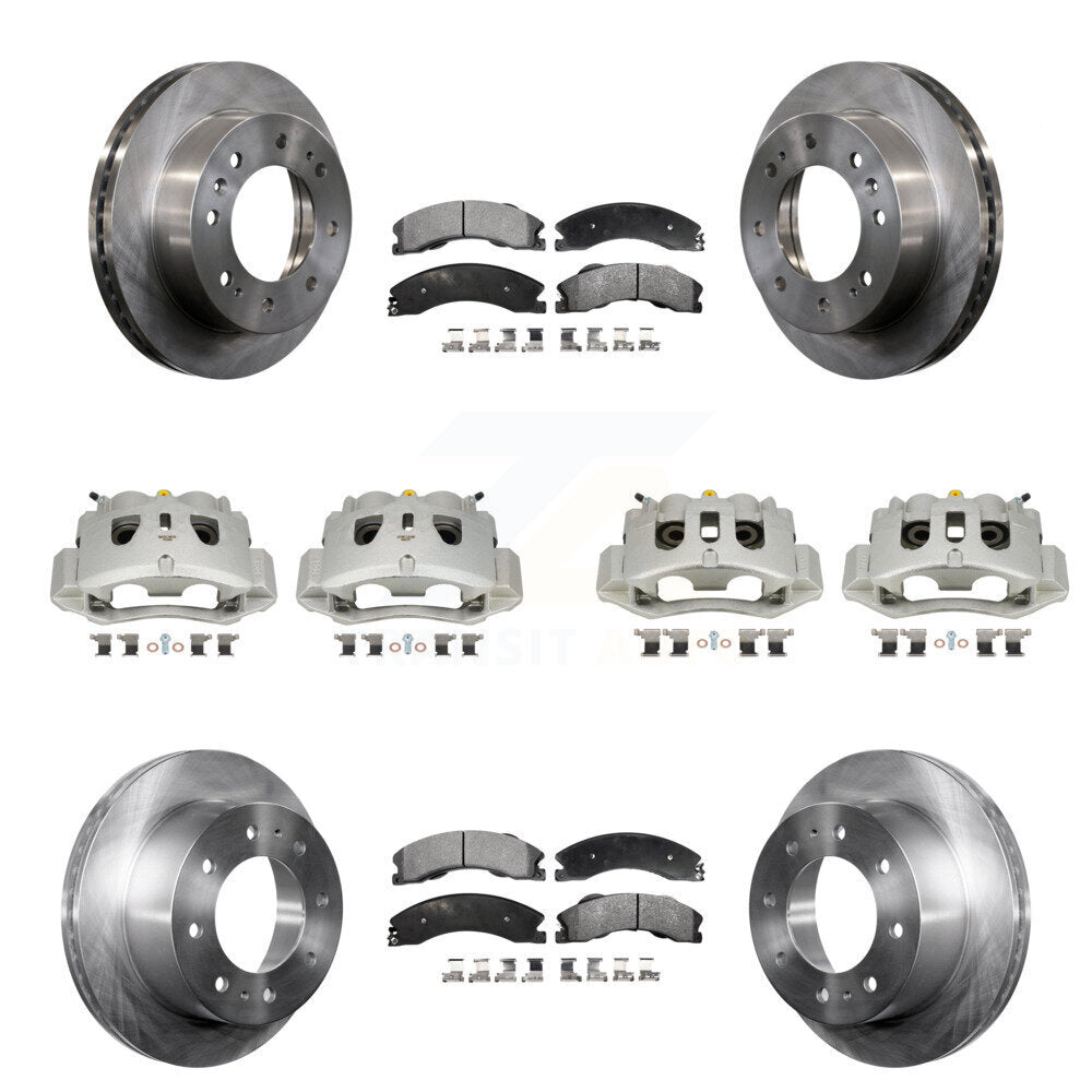 Front Rear Brake Caliper Rotor & Ceramic Pad Kit (10Pc) For GMC Chevrolet Sierra 2500 HD KC8-101225T