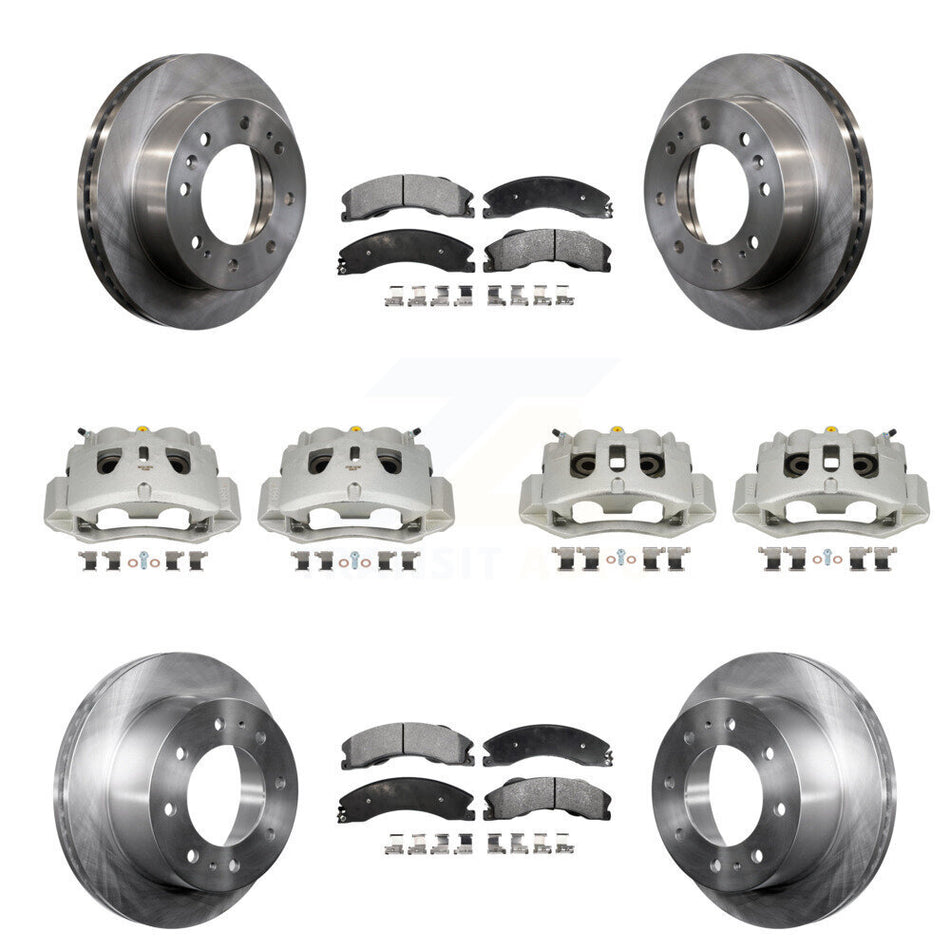 Front Rear Brake Caliper Rotor & Ceramic Pad Kit (10Pc) For GMC Chevrolet Sierra 2500 HD KC8-101225T