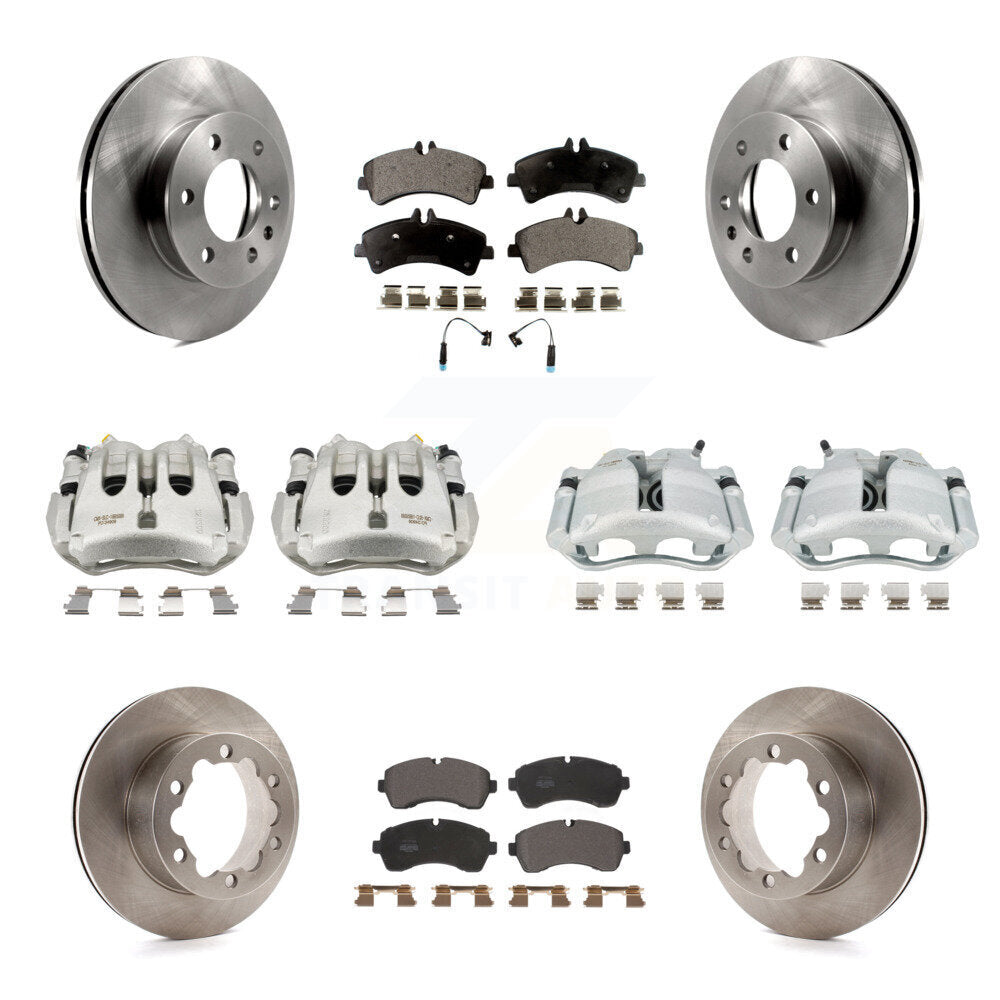 Front Rear Disc Brake Caliper Rotor Semi-Metallic Pad Kit (10Pc) For Sprinter 3500 Dodge KC8-101226P