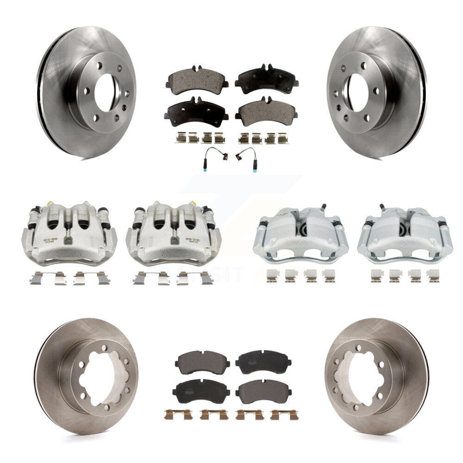 Front Rear Disc Brake Caliper Rotor Semi-Metallic Pad Kit (10Pc) For Sprinter 3500 Dodge KC8-101226P
