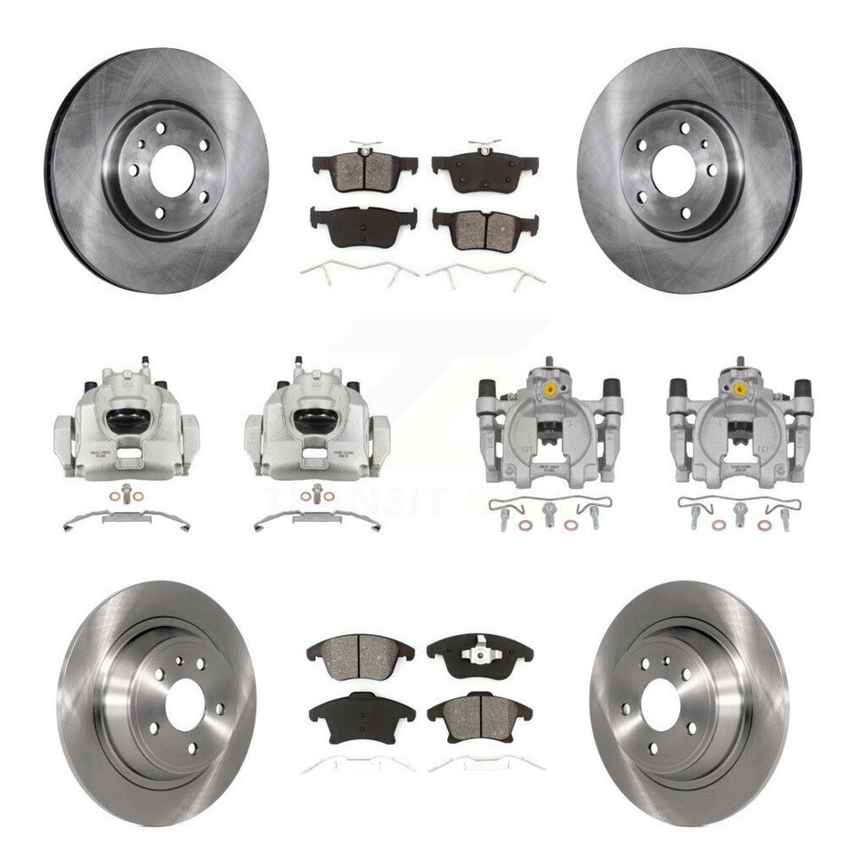 Front Rear Brake Caliper Rotors Semi-Metallic Pad Kit (10Pc) For Ford Fusion Lincoln MKZ KC8-101226S
