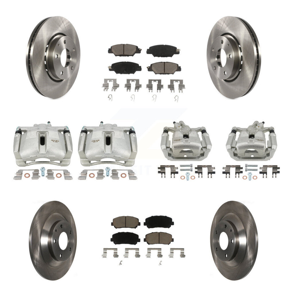 Front Rear Disc Brake Caliper Rotors And Ceramic Pads Kit (10Pc) For Mazda CX-5 KC8-101229C