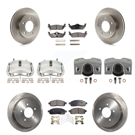 Front Rear Disc Brake Caliper Rotors And Ceramic Pads Kit (10Pc) For 2004 Ford F-150 4WD With 5 Lug Wheels 11th Digit Of Vin Is C KC8-101229T by Transit Auto