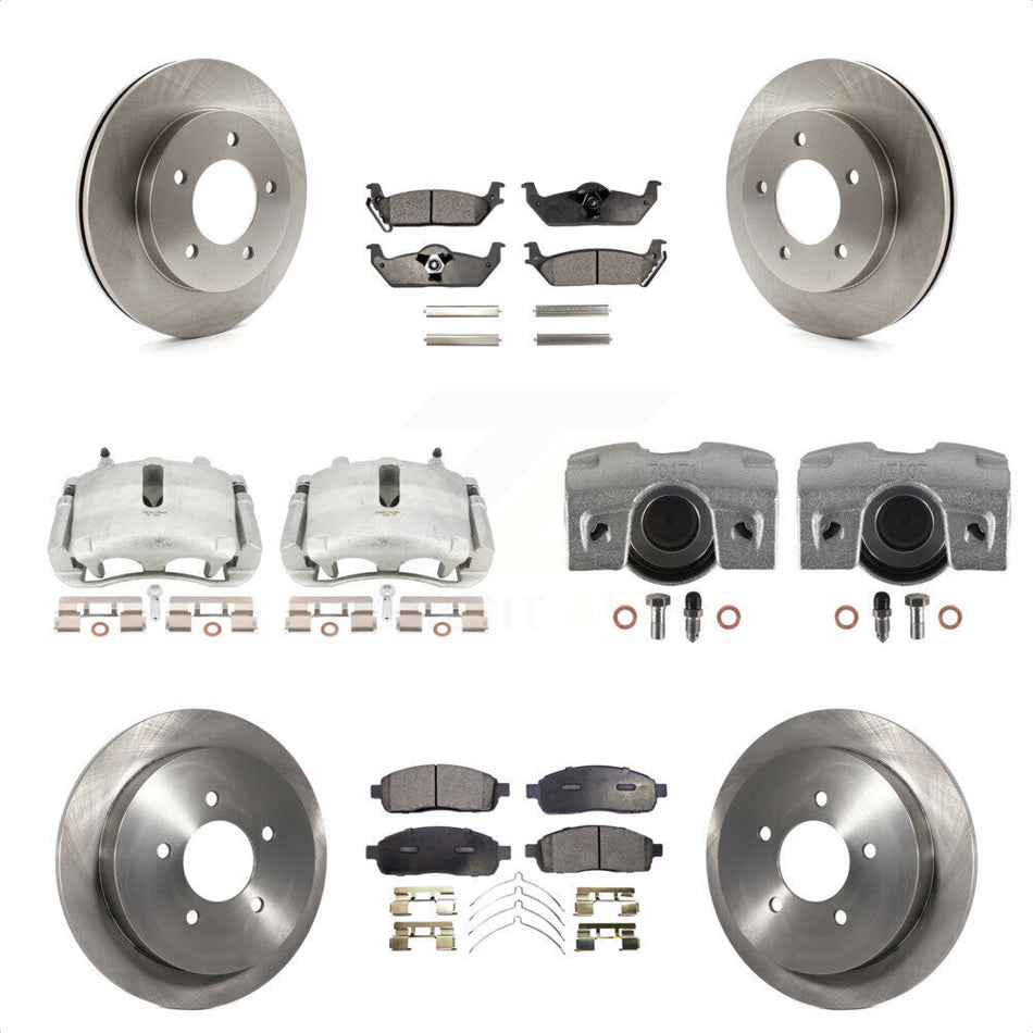 Front Rear Disc Brake Caliper Rotors And Ceramic Pads Kit (10Pc) For 2004 Ford F-150 4WD With 5 Lug Wheels 11th Digit Of Vin Is C KC8-101229T by Transit Auto