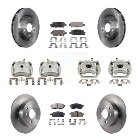 Front Rear Disc Brake Caliper Rotors And Semi-Metallic Pads Kit (10Pc) For Nissan Altima KC8-101230P