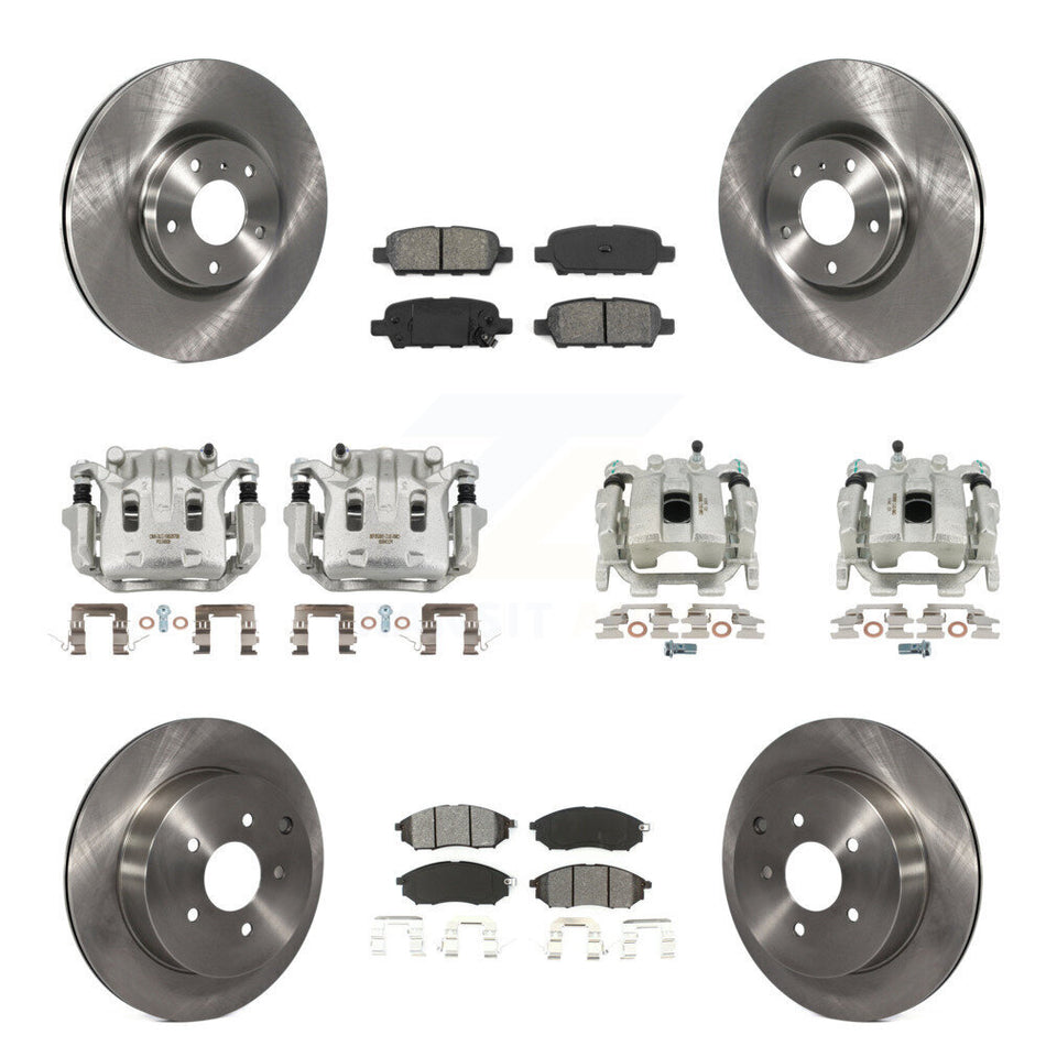 Front Rear Brake Caliper Rotor & Semi-Metallic Pad Kit (10Pc) For Nissan Murano INFINITI KC8-101230S