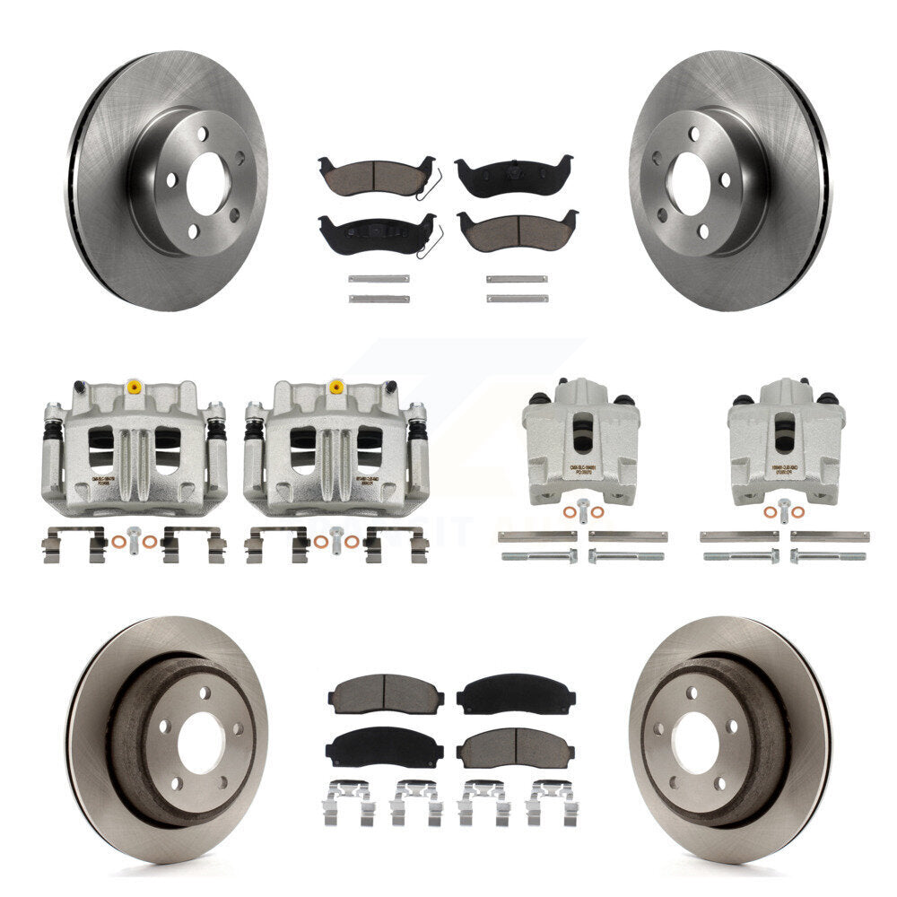 Front Rear Disc Brake Caliper Rotor Ceramic Pad Kit (10Pc) For 2010-2011 Ford Ranger 4WD KC8-101231C