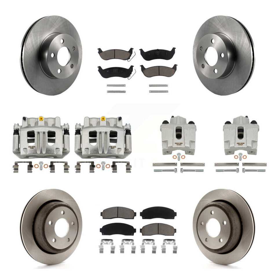 Front Rear Disc Brake Caliper Rotor Ceramic Pad Kit (10Pc) For 2010-2011 Ford Ranger 4WD KC8-101231C