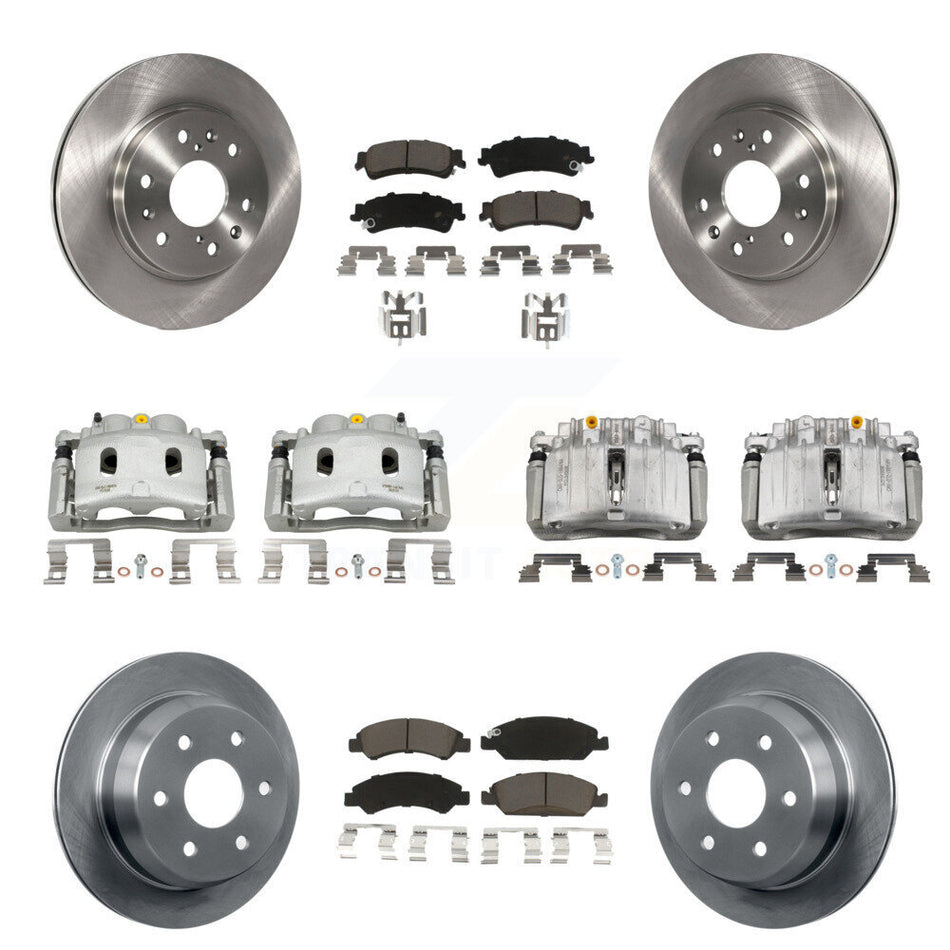 Front Rear Disc Brake Caliper Rotors And Ceramic Pads Kit (10Pc) For KC8-101233C
